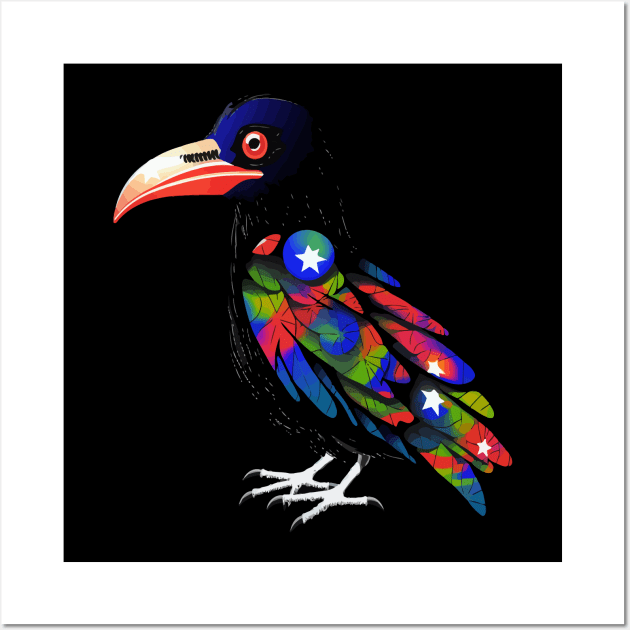 Patriotic Umbrellabird Wall Art by JH Mart